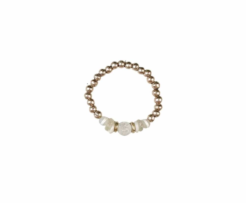 NEW TWINE & TWIG women's marrakech metal bracelet in blanc